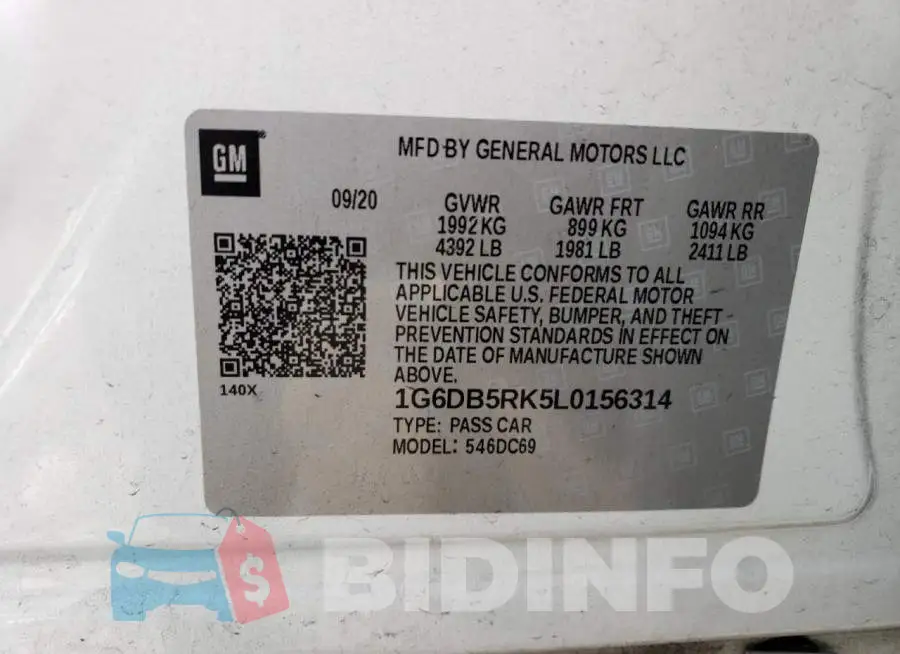 1G6DB5RK5L0156314 Photo# 12