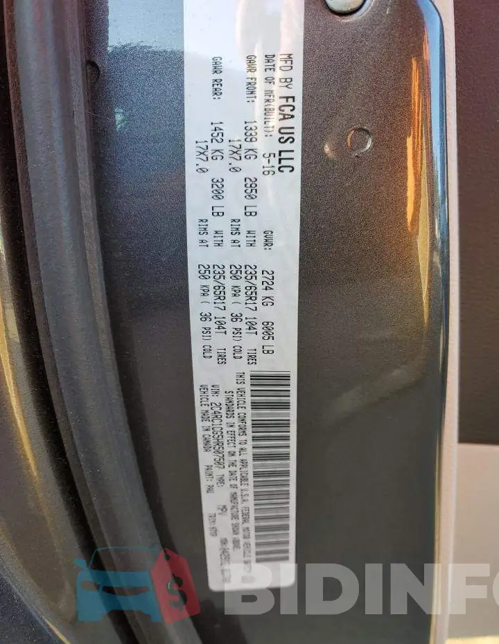 2C4RC1CG5HR507507 Photo# 13