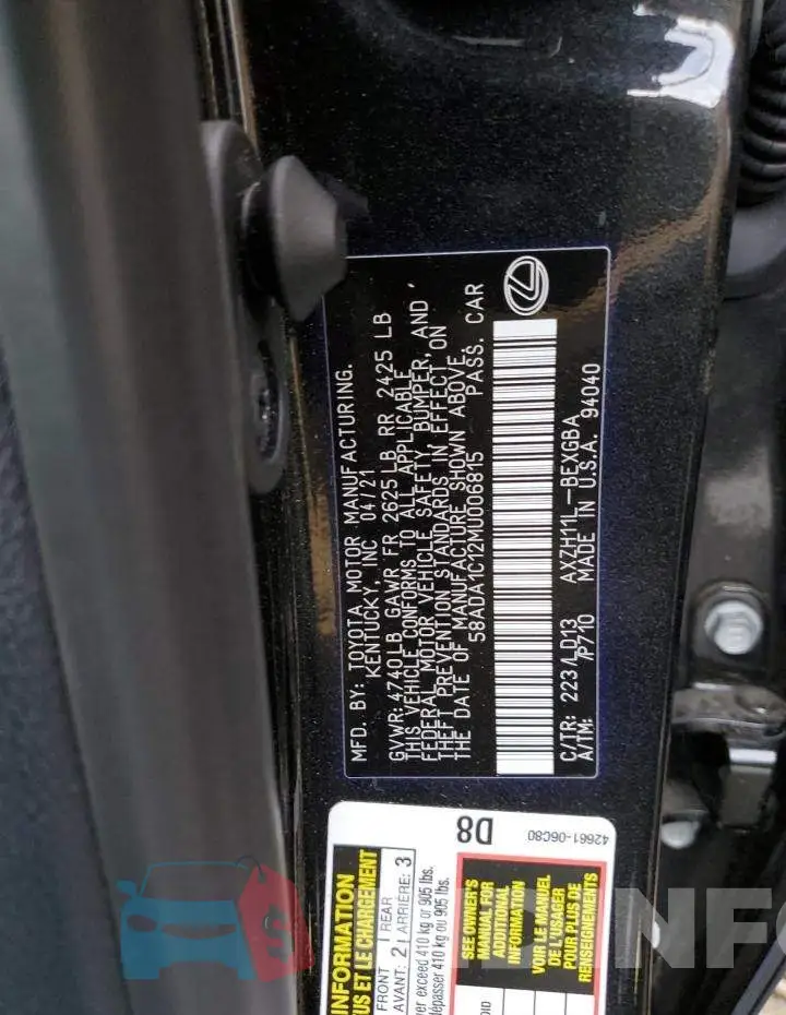 58ADA1C12MU006815 Photo# 12