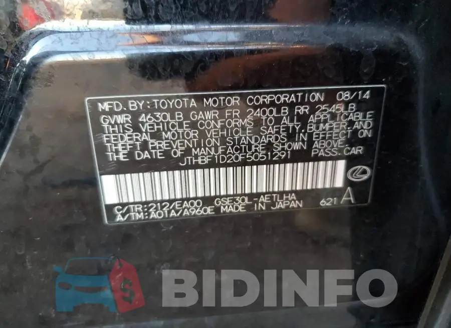 JTHBF1D20F5051291 Photo# 13