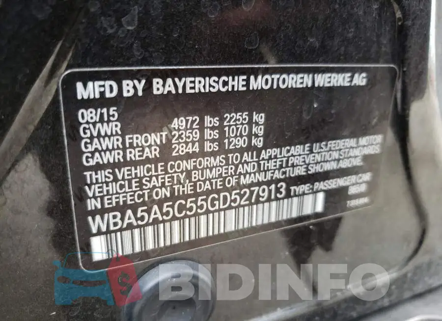 WBA5A5C55GD527913 Photo# 12