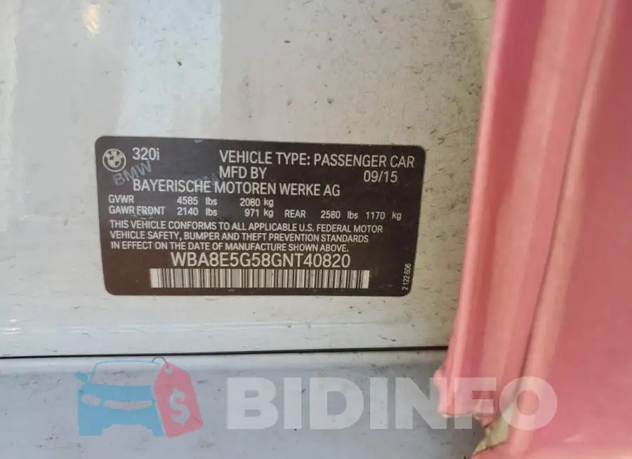 WBA8E5G58GNT40820 Photo# 12