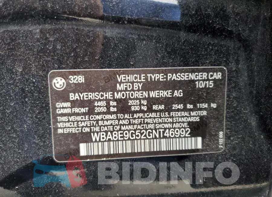 WBA8E9G52GNT46992 Photo# 13
