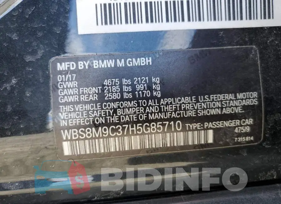 WBS8M9C37H5G85710 Photo# 12