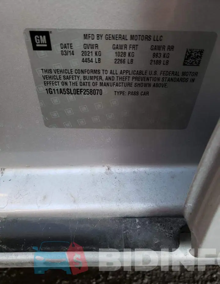 1G11A5SL0EF258070 Photo# 12