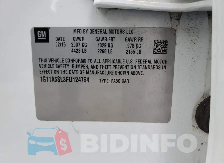 1G11A5SL3FU124764 Photo# 13