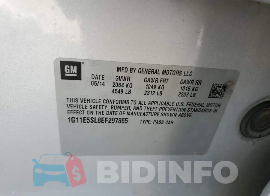 1G11E5SL8EF297865 Photo# 12