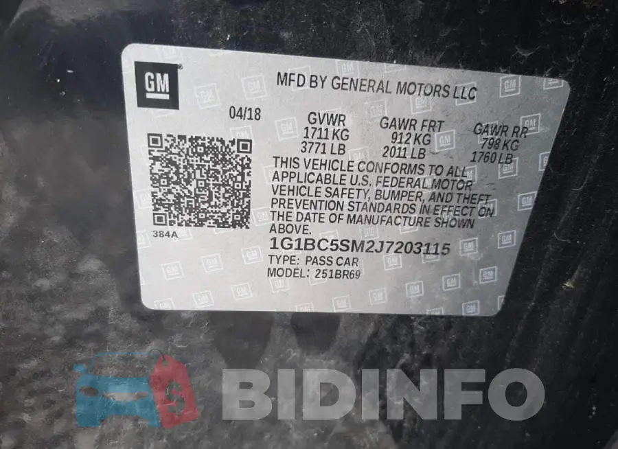 1G1BC5SM2J7203115 Photo# 10