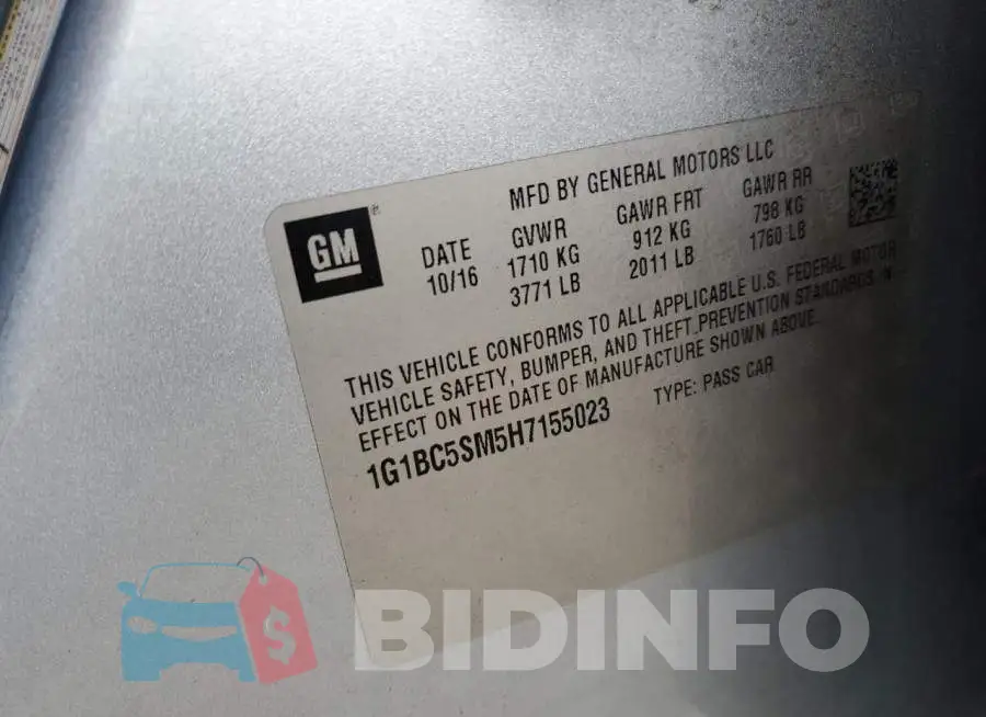 1G1BC5SM5H7155023 Photo# 13