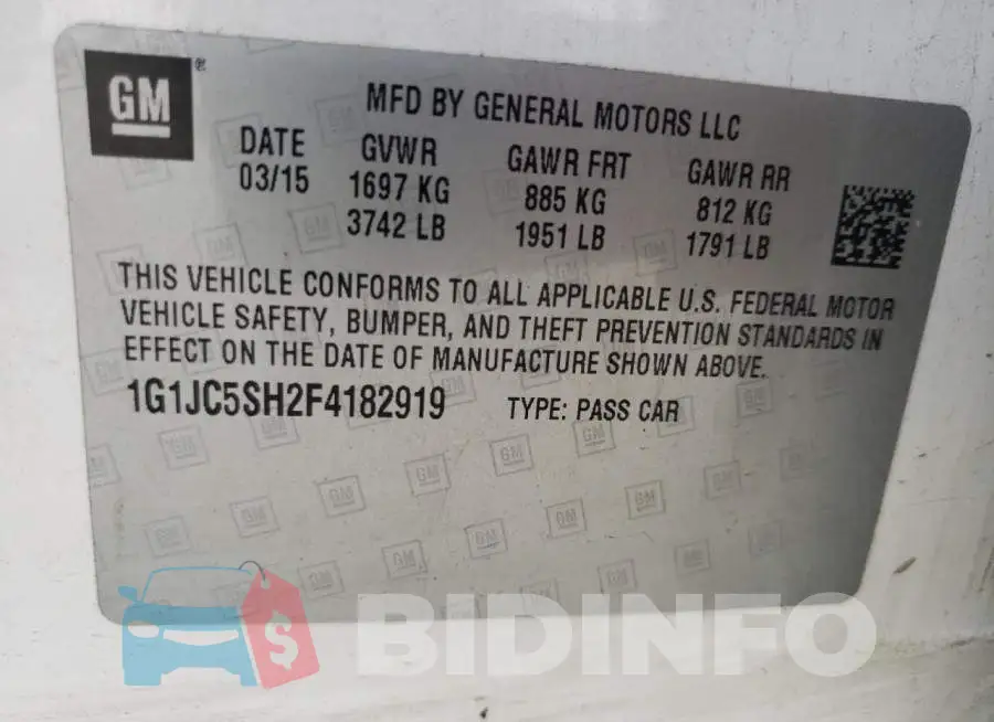 1G1JC5SH2F4182919 Photo# 10