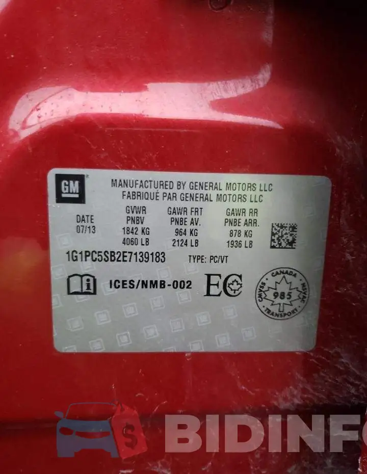 1G1PC5SB2E7139183 Photo# 13