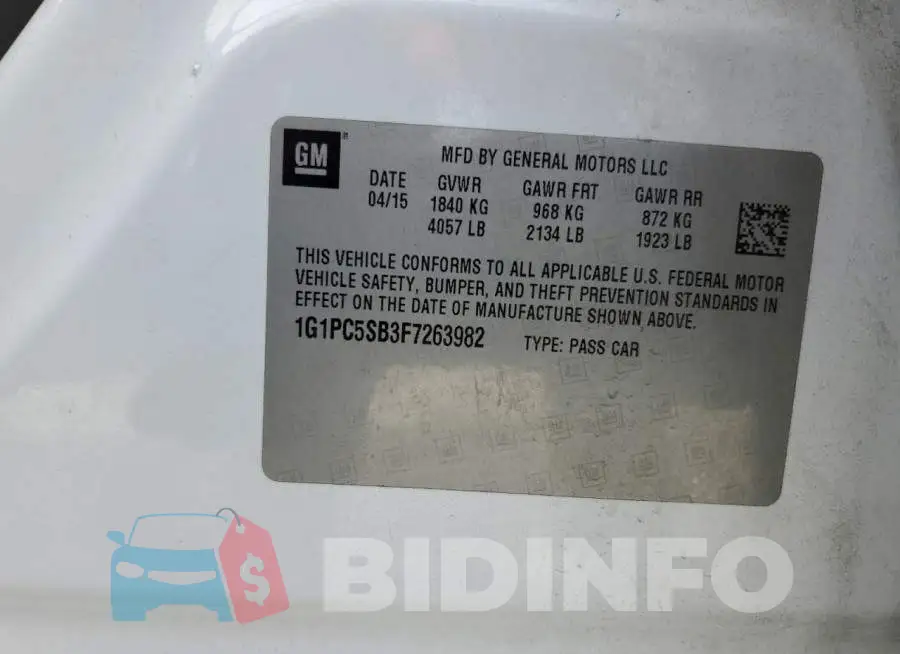 1G1PC5SB3F7263982 Photo# 10