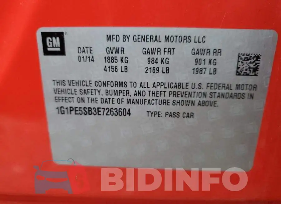 1G1PE5SB3E7263604 Photo# 12