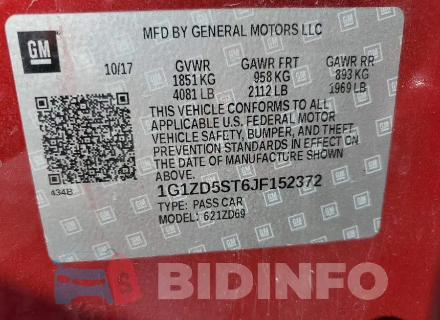 1G1ZD5ST6JF152372 Photo# 10
