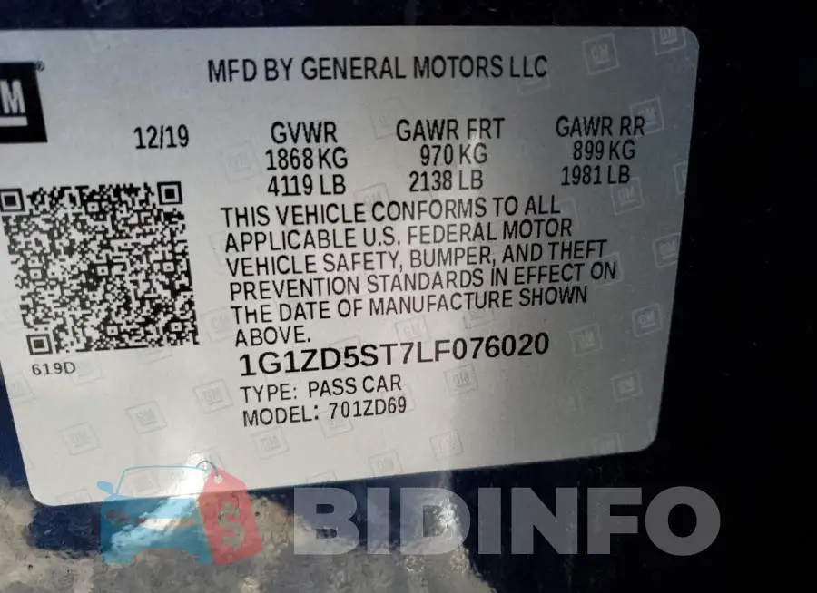 1G1ZD5ST7LF076020 Photo# 12