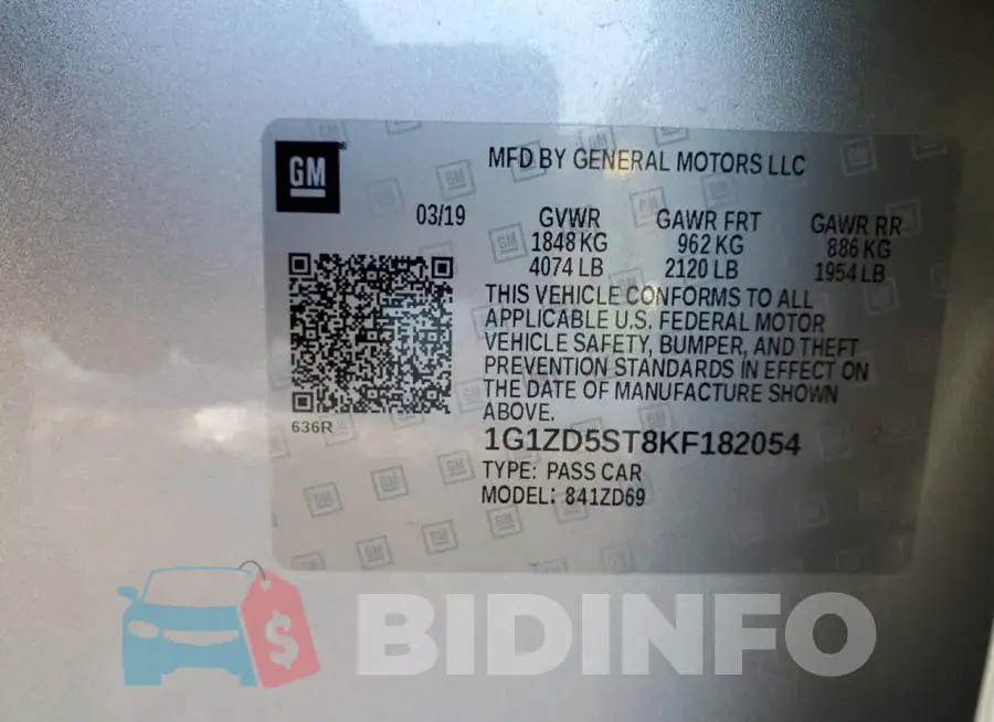 1G1ZD5ST8KF182054 Photo# 12