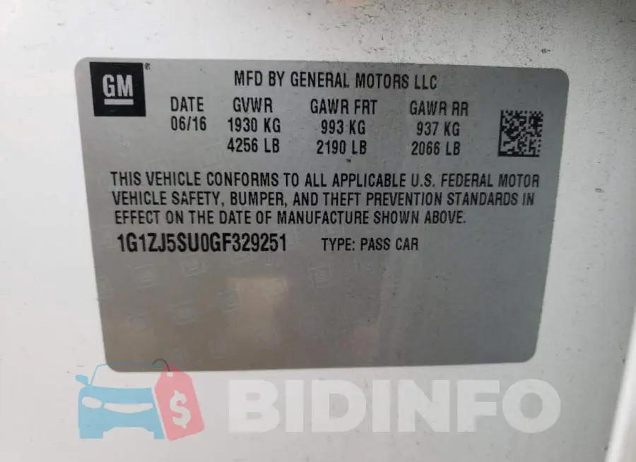 1G1ZJ5SU0GF329251 Photo# 12