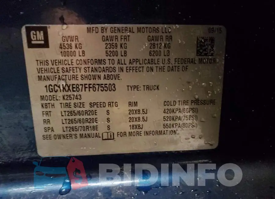 1GC1KXE87FF675503 Photo# 12