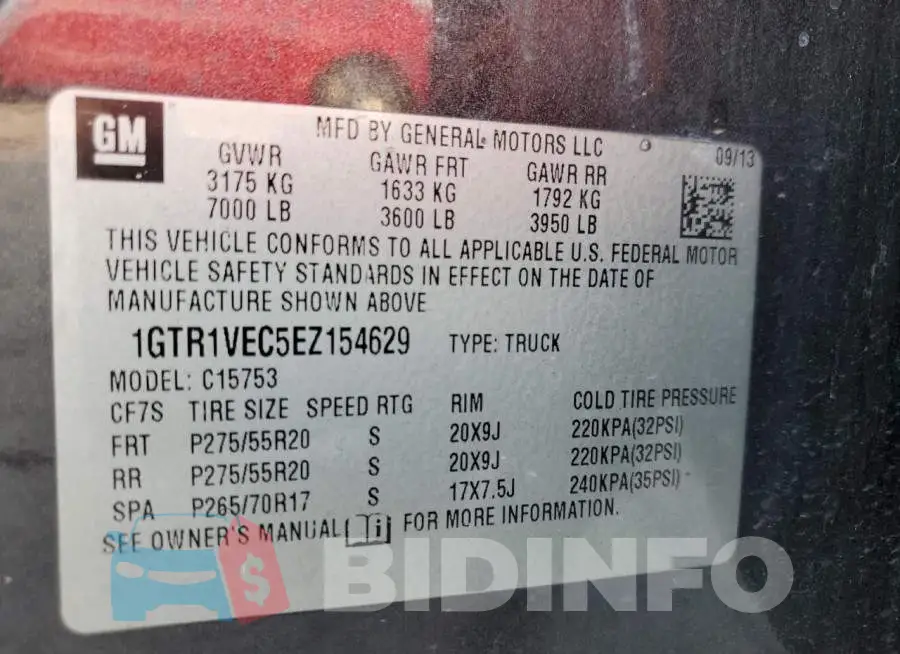 1GCRCSECXEZ154621 Photo# 12
