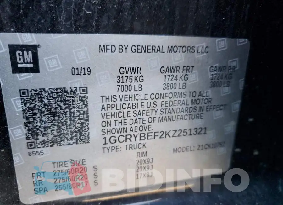 1GCRYBEF2KZ251321 Photo# 12