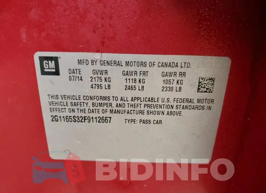 2G1165S32F9112667 Photo# 12