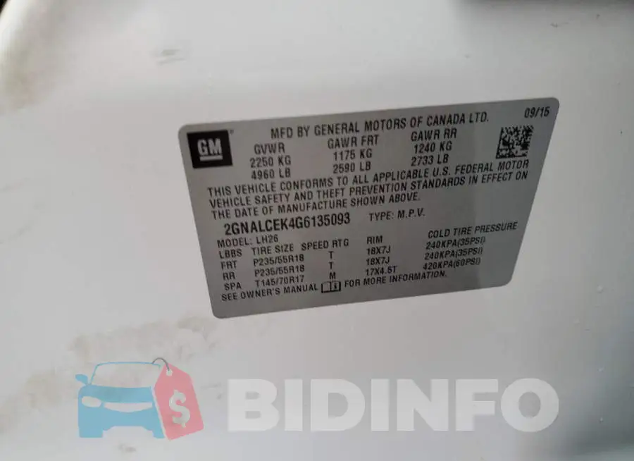 2GNALCEK4G6135093 Photo# 10