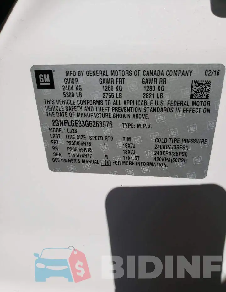 2GNFLGE33G6263976 Photo# 12