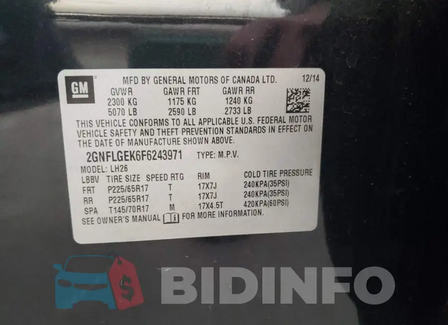 2GNFLGEK6F6243971 Photo# 13