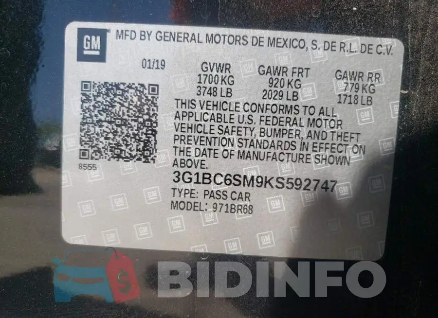 3G1BC6SM9KS592747 Photo# 10