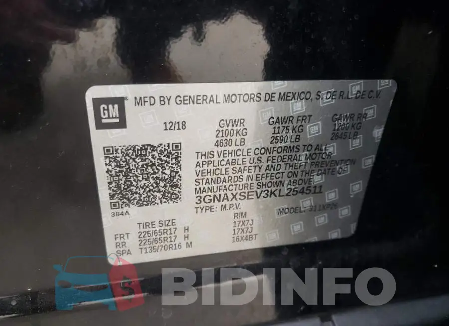 3GNAXSEV3KL254511 Photo# 12
