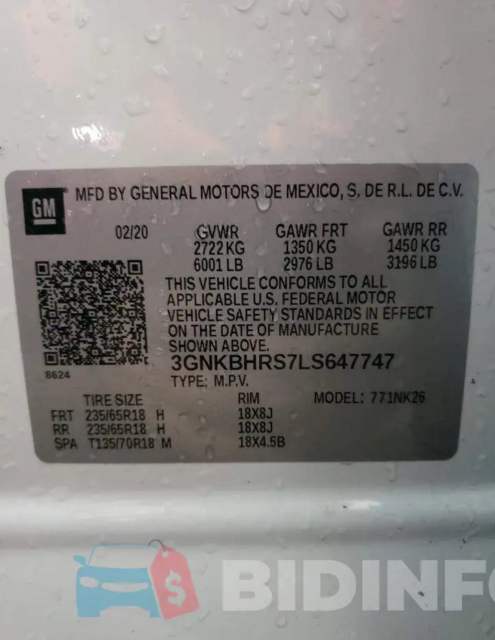 3GNKBHRS7LS647747 Photo# 10