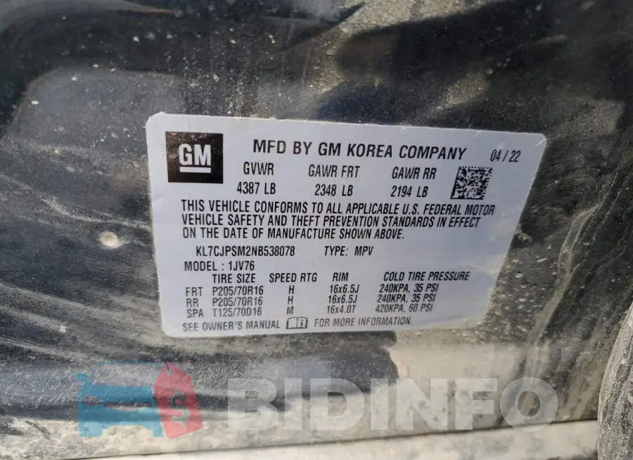 KL7CJPSM2NB538078 Photo# 13