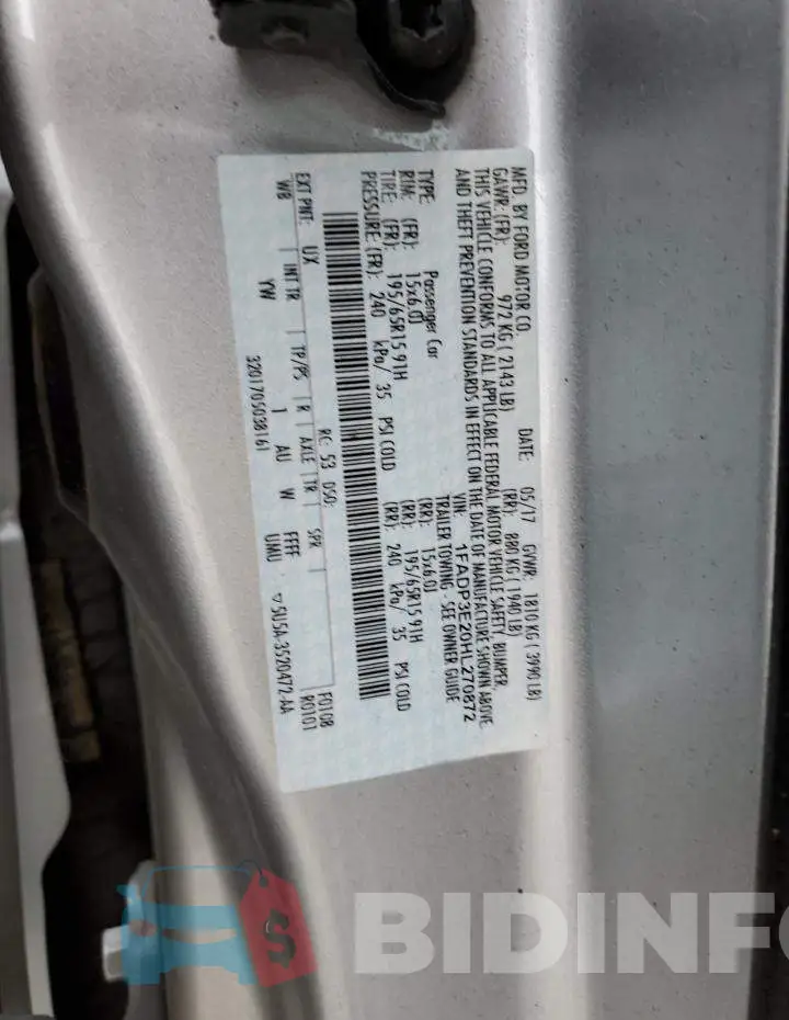 1FADP3E20HL270872 Photo# 12