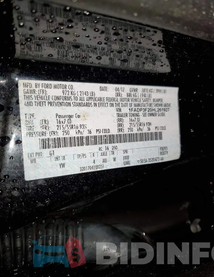 1FADP3F20HL261927 Photo# 12