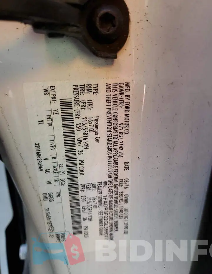 1FADP3F22GL355077 Photo# 12