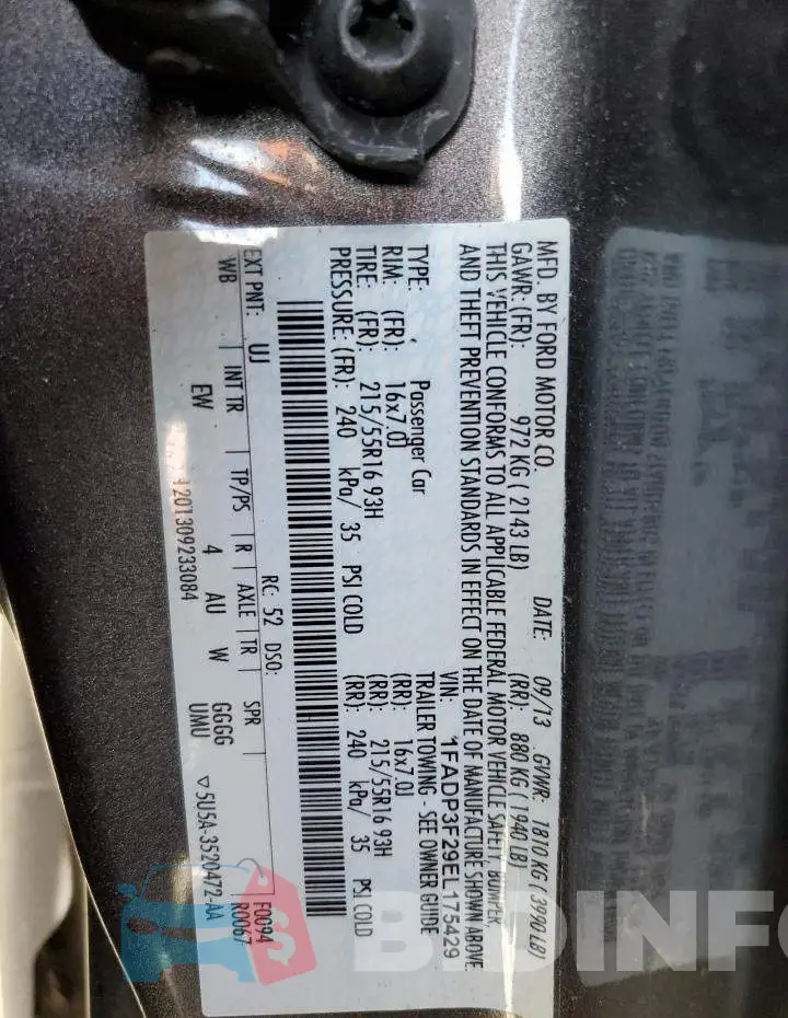 1FADP3F29EL175429 Photo# 13
