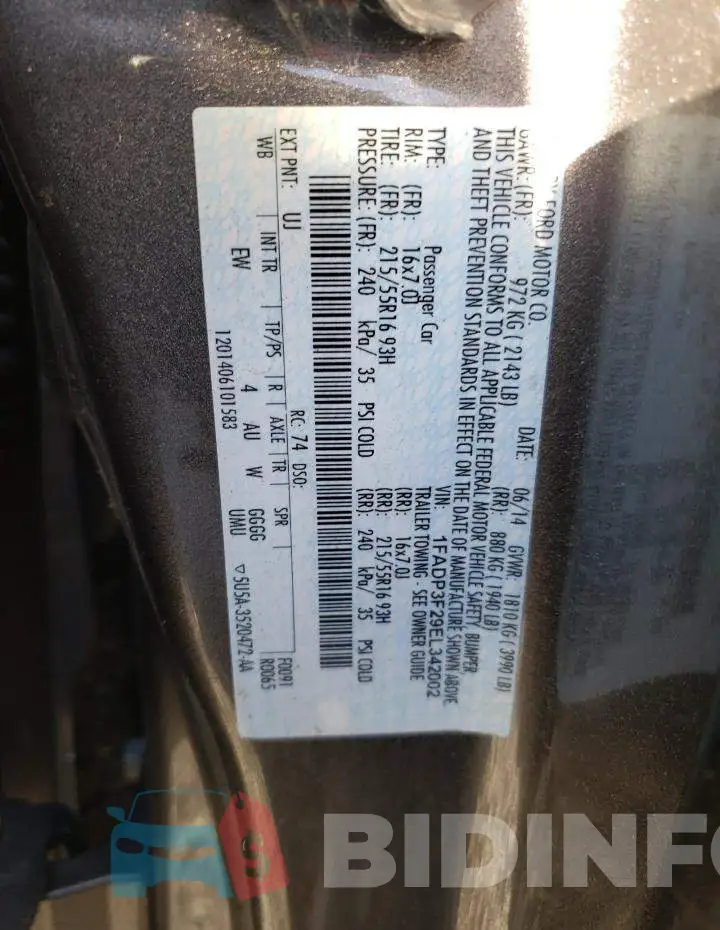 1FADP3F29EL342002 Photo# 13