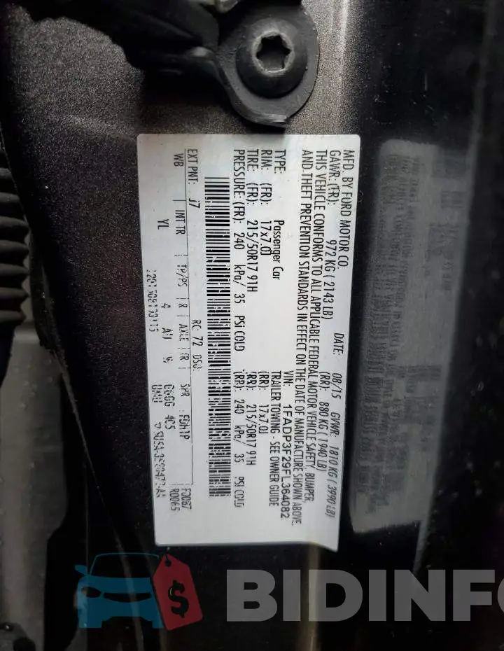 1FADP3F29FL364082 Photo# 13