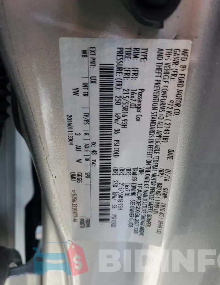 1FADP3F2XGL267328 Photo# 12