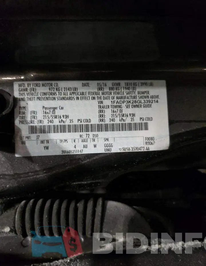 1FADP3K28GL339214 Photo# 12