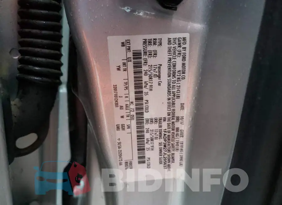 1FADP3M27JL205637 Photo# 12