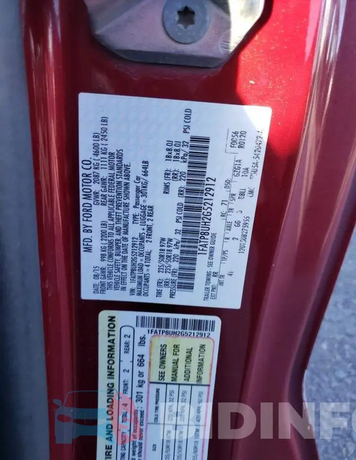 1FATP8UH2G5212912 Photo# 13