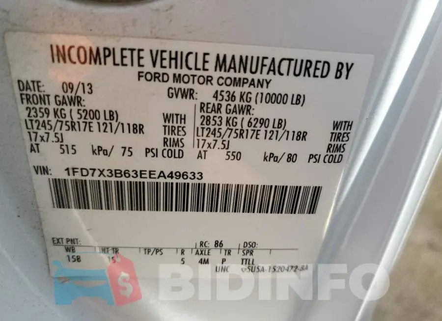 1FD7X3B63EEA49633 Photo# 10