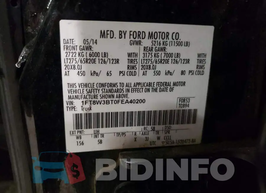 1FT8W3BT0FEA40200 Photo# 12