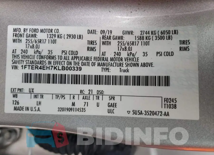 1FTER4EH7KLB00339 Photo# 12