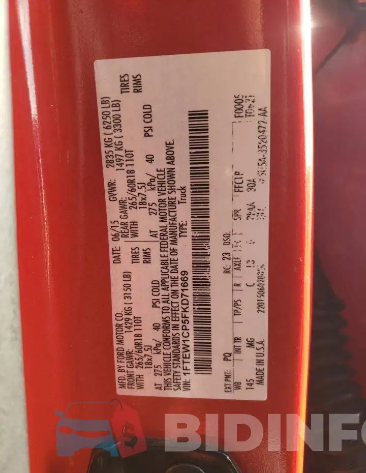 1FTEW1CP5FKD71669 Photo# 12