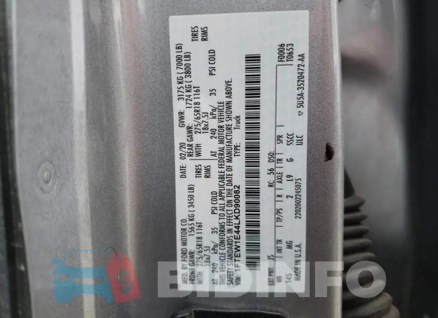 1FTEW1E44LKD90082 Photo# 12