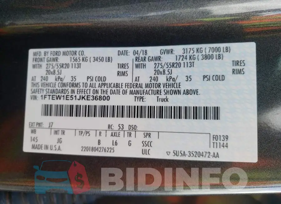 1FTEW1E51JKE36800 Photo# 10