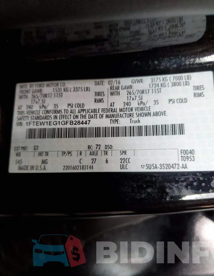1FTEW1EG1GFB28447 Photo# 12