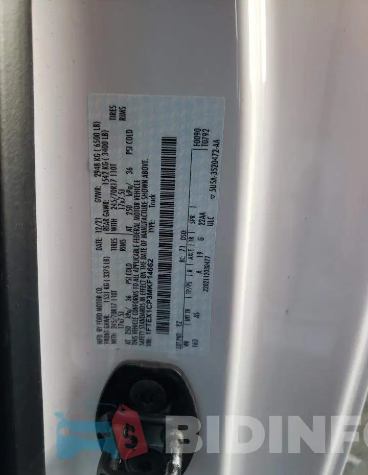 1FTEX1CP3MKF14662 Photo# 13
